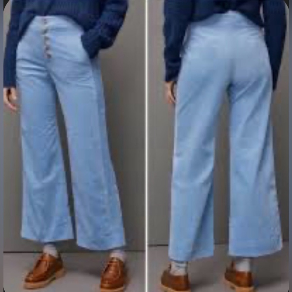 Anthropologie Harrison Wide Leg Corduroy pants, vintage blue, 0